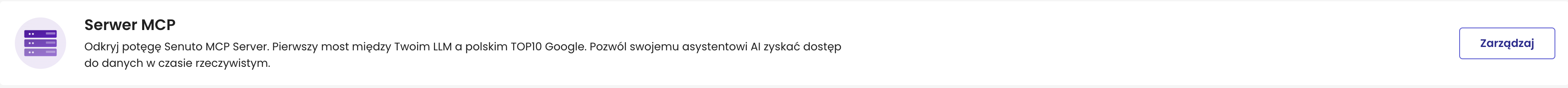 Panel integracji Senuto